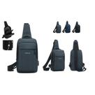 Mochila de Peito Oem Masculina à Prova D'água em Pu para Notebook 8 Polegadas Preto