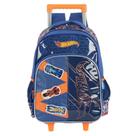 Mochila De Rodinha E Alca Hot Wheels Pista Velco Azul Luxcel