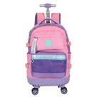 Mochila De Rodinha E Alca UP4YOU Roxo E Rosa Giro 360 Luxcel