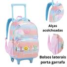 Mochila De Rodinha Escolar Feminina Com Patches