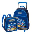 Mochila De Rodinha Escolar Infantil Sonic Lets Go Lancheira Azul Pacific Original