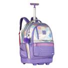 Mochila De Rodinha Holográfica Espaçosa Rebecca Bonbon Escolar Juvenil Original Licenciada Com Chaveiro Decorativo Clio