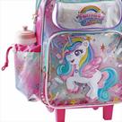 Mochila de rodinha menina unicornio kit 3 peças mochila lancheira e estojo