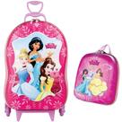 Mochila de Rodinhas 3D com Rodinha Tripla + Lancheira Princesas Disney Maxtoy (SKU 15904K)