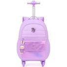 Mochila de Rodinhas com Compartimento para Notebook Bolsos Espaçosos Alça Telescópica Confortável Design Ergonômico Material Escolar Infantil Menina