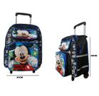 Mochila De Rodinhas Diversos Personagens Infantil C/ Bolso Lateral e Frontal para Menina e Menino