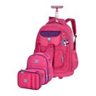 Mochila De Rodinhas e Costas + Lancheira Térmica + Estojo 100 Lápis Rebecca Bonbon