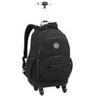 Mochila de Rodinhas Escolar Masculina Alça Reforçada Telescópica Bolsos Espaçosos Design Juvenil Compartimento para Notebook Material Resistente