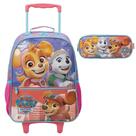 Mochila de Rodinhas + Estojo Triplo Patrulha Canina Skye X2 16'' Ref. 13430 - Xeryus