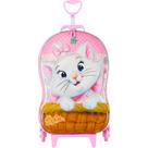 Mochila de Rodinhas Gata Marie Escolar Infantil 3D Meninas