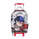 Mochila De Rodinhas Infantil Escolar Com Bolso Térmico Miraculous Lady Bug Dermiwil