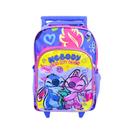 Mochila de Rodinhas Infantil Stitch e Angel Pequena 9 Litros Mochila de Rodinhas Infantil Stitch e Angel Pequena 9 Litros