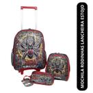 Mochila de Rodinhas Lancheira Estojo Dark Spider Escolar