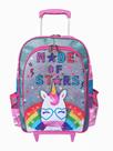 Mochila de rodinhas mochilete unicórnio infantil escolar meninas rosa brilho Mochila de rodinhas mochilete unicórnio infantil escolar meninas rosa brilho