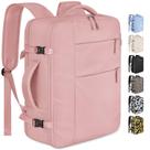 Mochila de viagem Capolo para mulheres e homens, mochila impermeável para laptop, mochila de mão aprovada pelas companhias aéreas, bolsa de livros de computador para negócios, trabalho e viagens, serve para laptop de 15,6 polegadas (rosa)