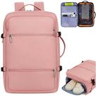 Mochila de Viagem Expansível Bagagem de mão Impermeável Compartimentos P Notebook Sapato, Roupas Molhadas USB ROSA