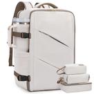 Mochila de viagem LOVEVOOK para mulheres, laptop de 17 polegadas, bege