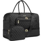 Mochila de viagem LUOCIP de grande capacidade preta para mulheres