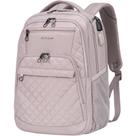 Mochila de viagem para laptop KROSER, mochila grande para computador de 17 polegadas, repelente à água, com porta de carregamento USB e interface de fone de ouvido, bolsos RFID para trabalho/empresas/faculdade/homens/mulheres, rosa empoeirado (acolchoado)