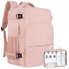 Mochila de viagem Sinaliy Carry on impermeável para laptop de 17,3 polegadas rosa