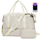Mochila de viagem WANDF para Spirit Airlines com porta USB bege