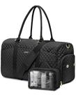 Mochila de Viagem Weekender Focdod Preta com Compartimento para Sapatos