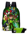 Mochila E Estojo Simples Kit Infantil Relogio 10 Alien Ben