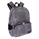 Mochila Escolar 4 Divisões Ls Bolsas Em Estampa Jeans Emborrachada Azul Com Preto