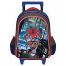 Mochila Escolar Aranha Spider 2 em 1 Alças Rodinhas Tam G Infantil