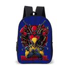 Mochila Escolar Avulsa Infantil Unissex Menino e Menina Tema Deadpool e Wolverine