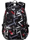 Mochila escolar BLUEFAIRY para crianças e meninos 17 preta/vermelha