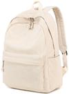 Mochila escolar BTOOP Corduroy para adolescentes com laptop de 17 polegadas bege