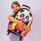 Mochila Escolar com Rodinhas Infantil Resistente Juvenil Panda Leve e Durável