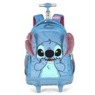 Mochila Escolar Com Rodinhas Stitch Azul