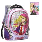 Mochila Escolar Costas G Holográfica Lilás Com Livro Barbie