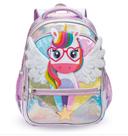 Mochila Escolar Creche Passeio Infantil Menina Unicónio 3D Holografica 13" Polegadas - Denlex