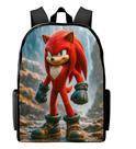 Mochila Escolar Criança Menina Menino Estampa Sonic Vermelho Mochila Escolar Criança Menina Menino Estampa Sonic Vermelho