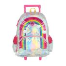 Mochila Escolar de Carrinho Infantil Sem Alça Luxcel IC41132UP UP4YOU Arco íris Cor:Prata