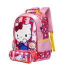 Mochila Escolar De Costas + Estojo Duplo Hello Kitty Meninas