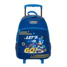 Mochila Escolar de Rodas Sonic Let's Go Infantil Meninos Mochila Escolar de Rodas Sonic Let's Go Infantil Meninos