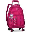 Mochila Escolar de Rodinhas 360 Rebecca Bonbon Beaded FUN RB27420 Rosa