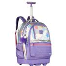 Mochila Escolar de Rodinhas Rebecca Bonbon Holografico Shine RB27016 Lilas