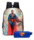 Mochila Escolar Estampa Super-Herói Man Kit com Estojo