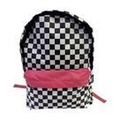 Mochila Escolar Estampada Quadriculada Média School Basics Alças Ajustáveis