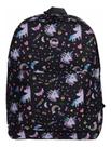 Mochila Escolar Estampada Unicórnios Juvenil Impermeável Zíper Rabisk Unicórnio RK2336 Preta