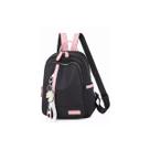 Mochila Escolar Impermeável Com Chaveiro Preto Com Rosa