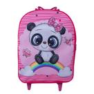 Mochila Escolar Infantil Carrinho Panda BabyArco Íris Rosa Menina