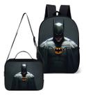 Mochila Escolar Infantil Com Lancheira Termica Super Heroi Morcego Bat