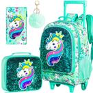 Mochila Escolar Infantil com Rodinhas Gxtvo - Unicórnio