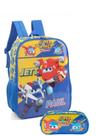 Mochila Escolar Infantil Costas Estojo Super Wings